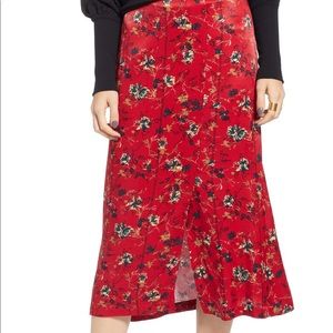 Treasure and Bond Floral Midi Skirt